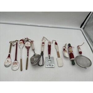 Midwest of Cannon Falls EDDIE WALKER Set of 11 Santa Kitchen Ornaments RARE HTF